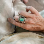 Hubei Turquoise Ring (Size 9) - Golden Road Crafted