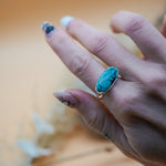 Hubei Turquoise Ring (Size 9.25) - Golden Road Crafted