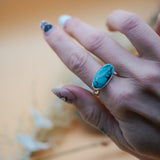 Hubei Turquoise Ring (Size 9.25) - Golden Road Crafted