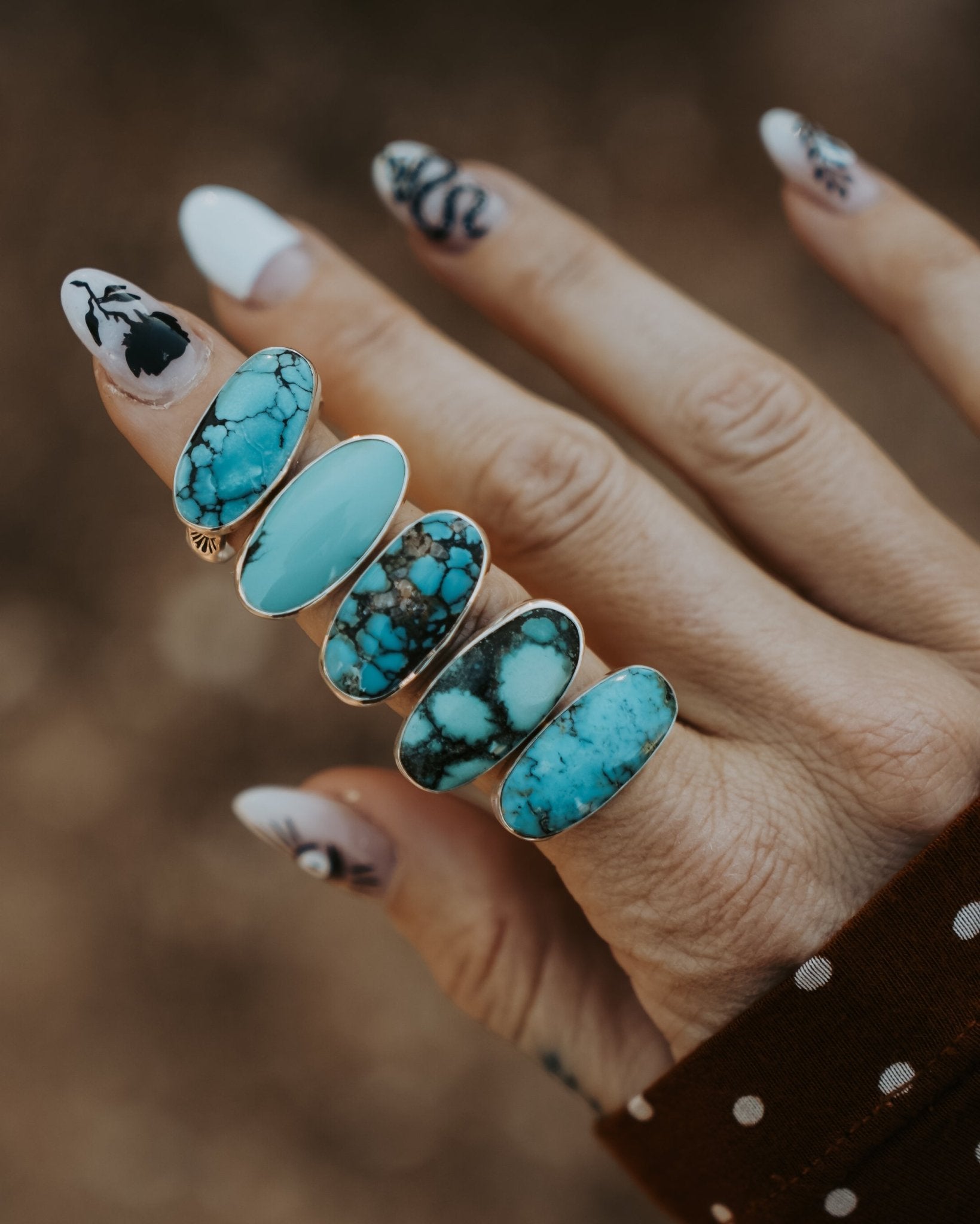 Hubei Turquoise Ring (Size 9.25) - Golden Road Crafted