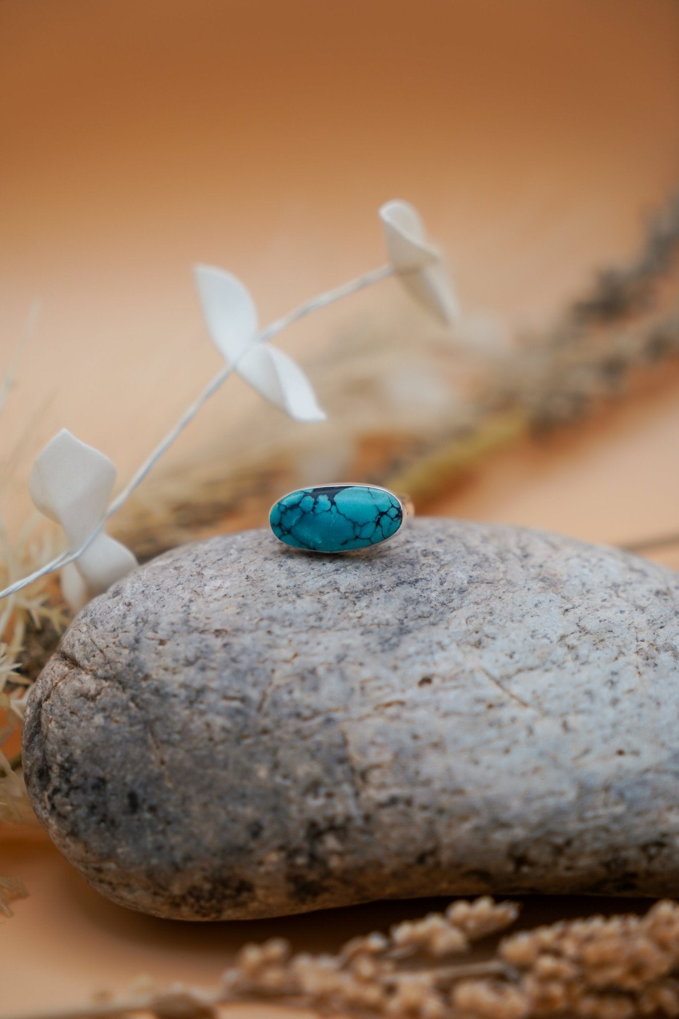 Hubei Turquoise Ring (Size 9.25) - Golden Road Crafted