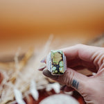 Hubei Turquoise Ring (Size 9.5) - Golden Road Crafted