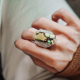 Hubei Turquoise Ring (Size 9.5) - Golden Road Crafted