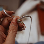 Kiln - Fired Fine Silver Necklace in Blue Ridge Turquoise - Golden Road Crafted