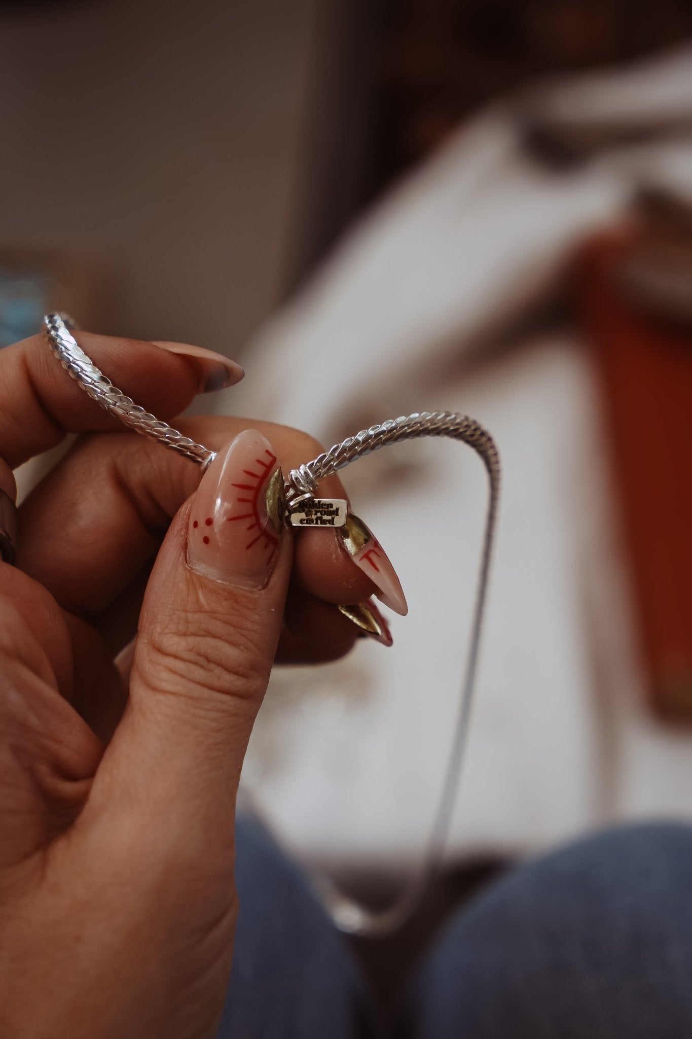 Kiln - Fired Fine Silver Necklace in Blue Ridge Turquoise - Golden Road Crafted