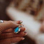 Kiln - Fired Fine Silver Necklace in Blue Ridge Turquoise - Golden Road Crafted