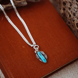 Kiln - Fired Fine Silver Necklace in Blue Ridge Turquoise - Golden Road Crafted