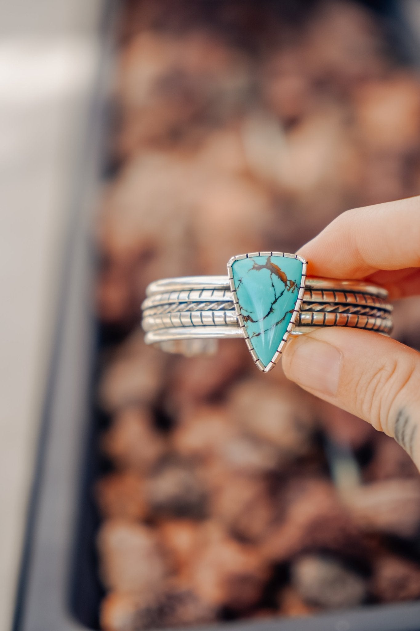 Kingman Turquoise Cuff - Golden Road Crafted