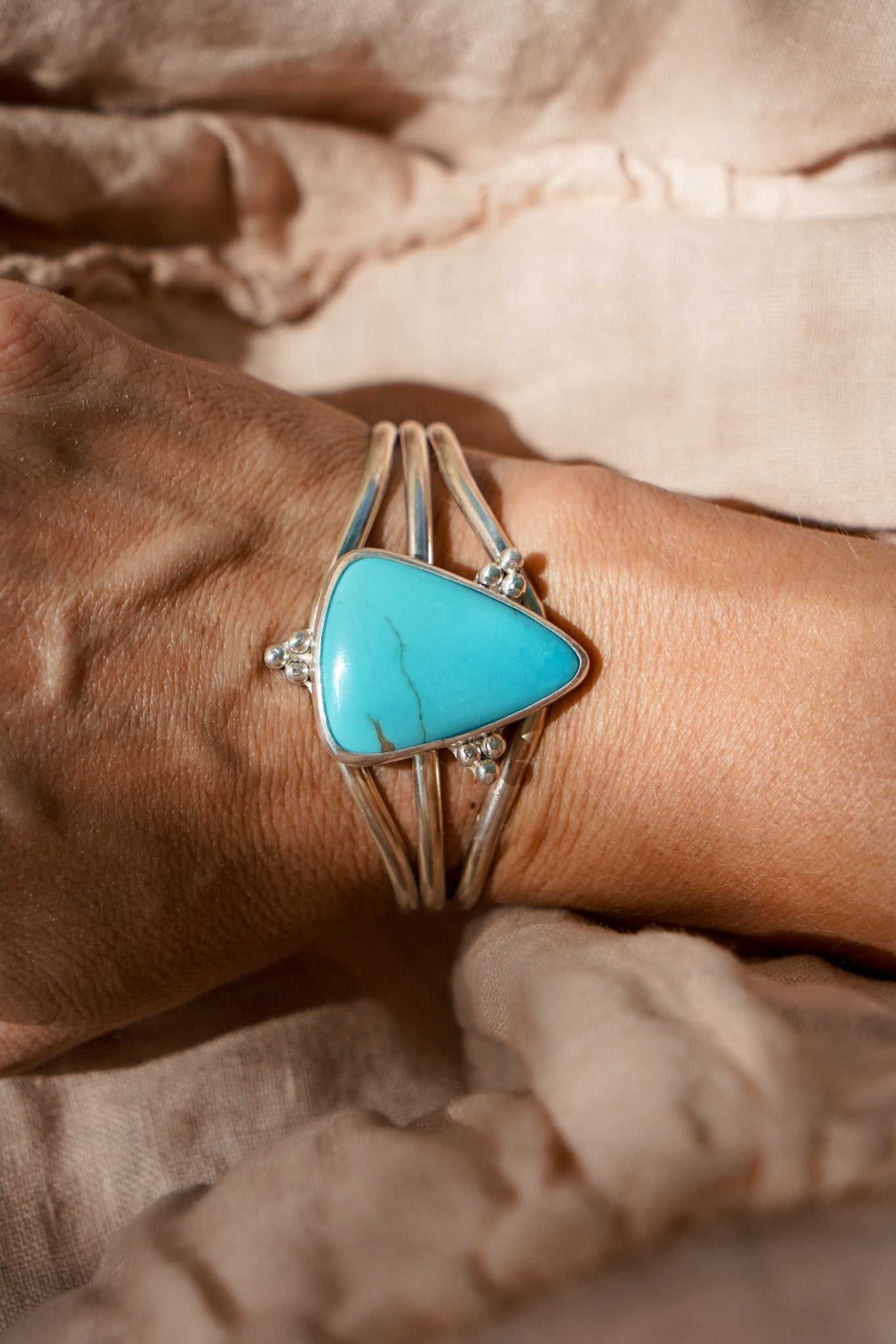 Kingman Turquoise Cuff - Golden Road Crafted