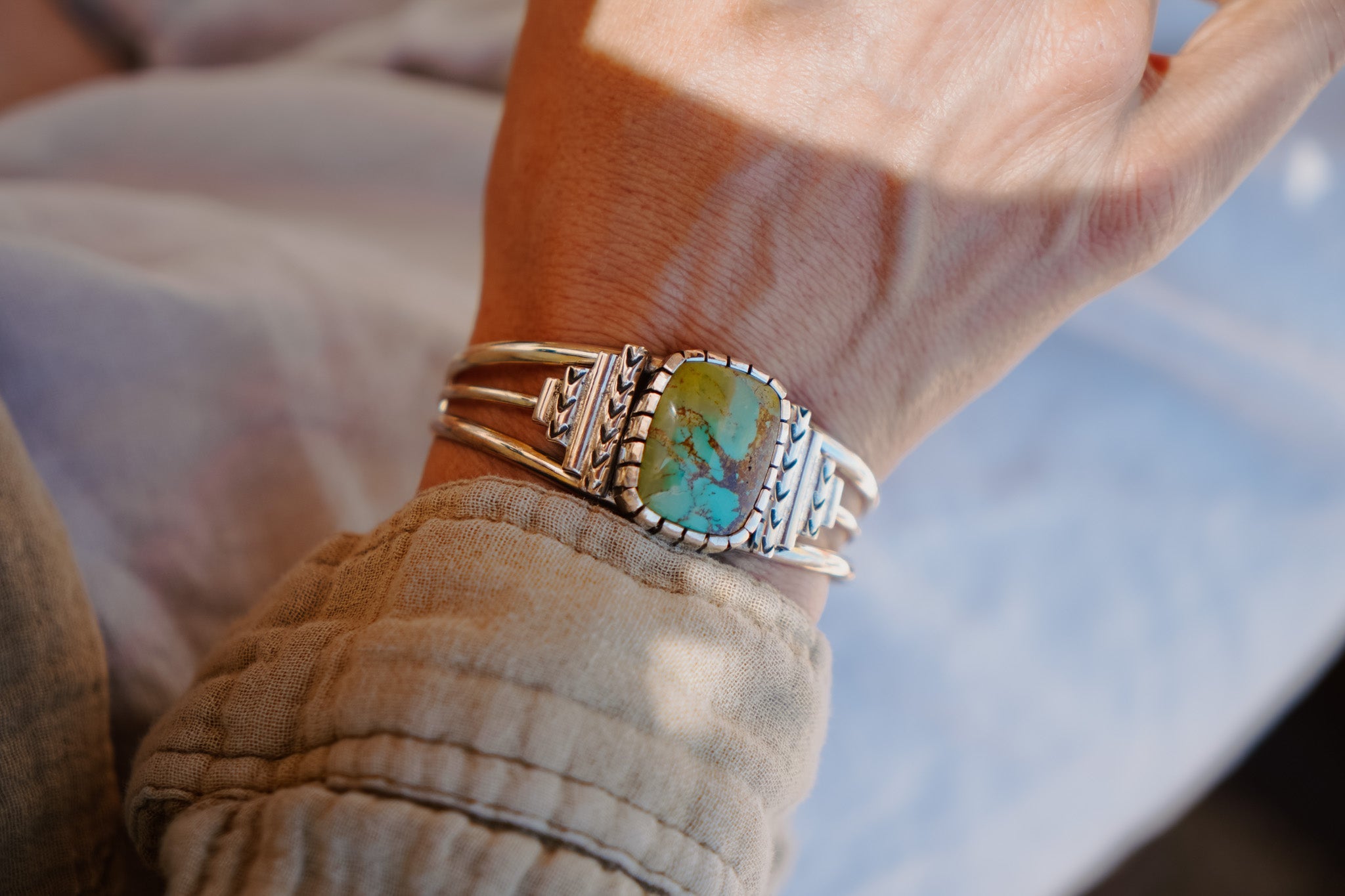 Kingman Turquoise Cuff - Golden Road Crafted
