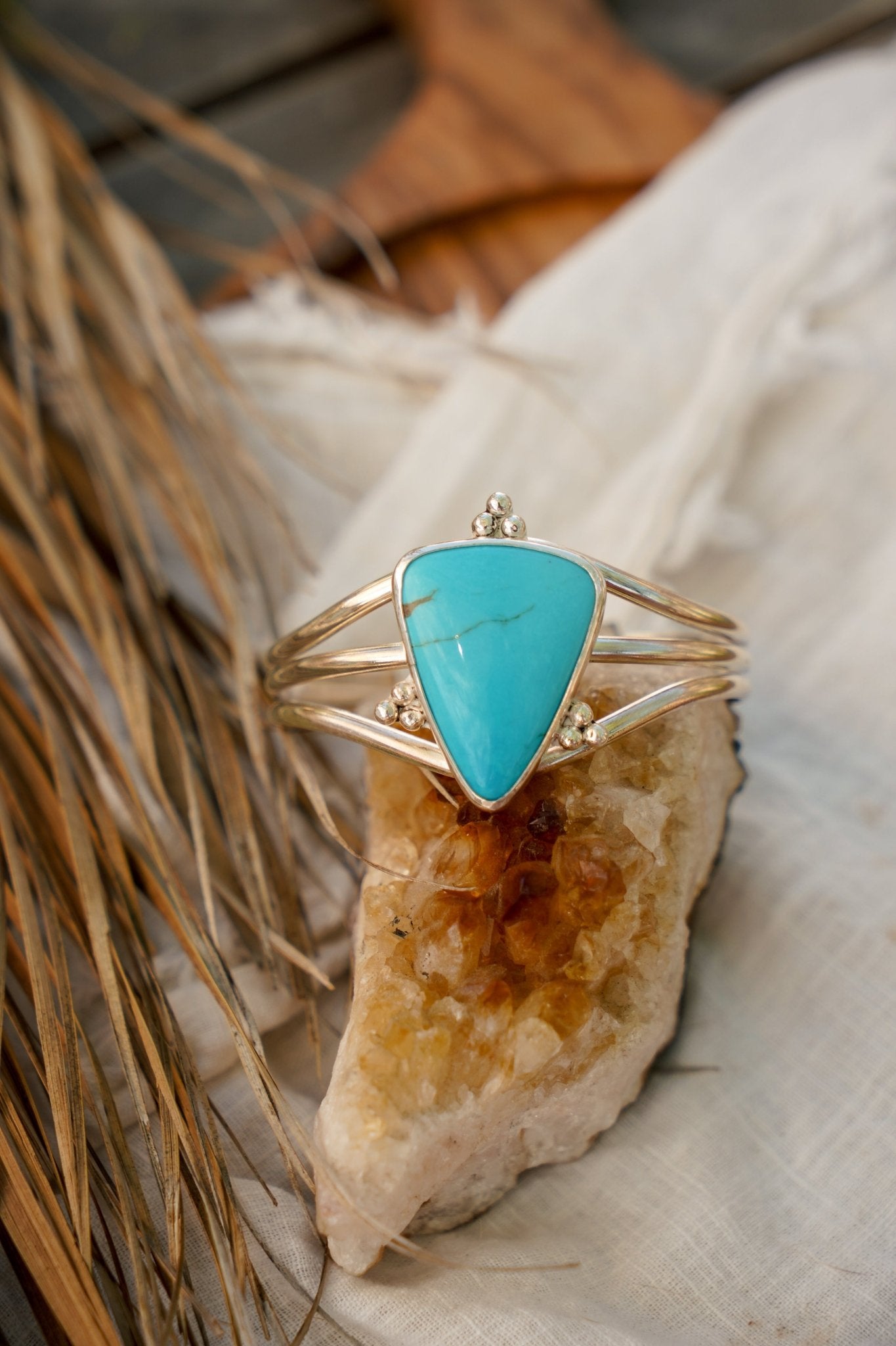 Kingman Turquoise Cuff - Golden Road Crafted