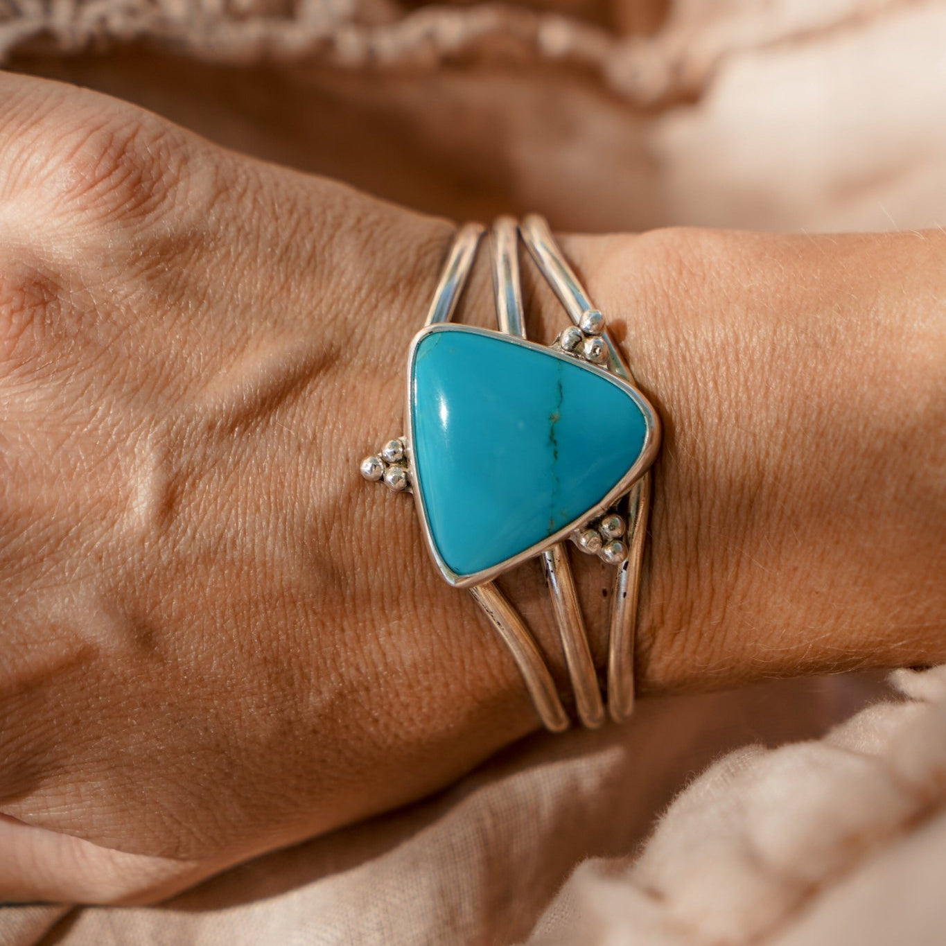 Kingman Turquoise Cuff - Golden Road Crafted