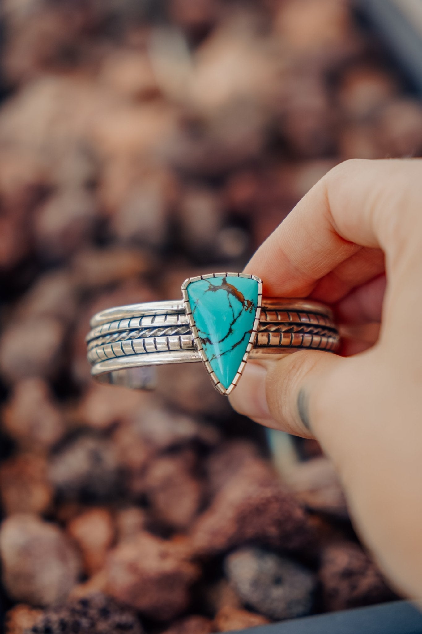 Kingman Turquoise Cuff - Golden Road Crafted