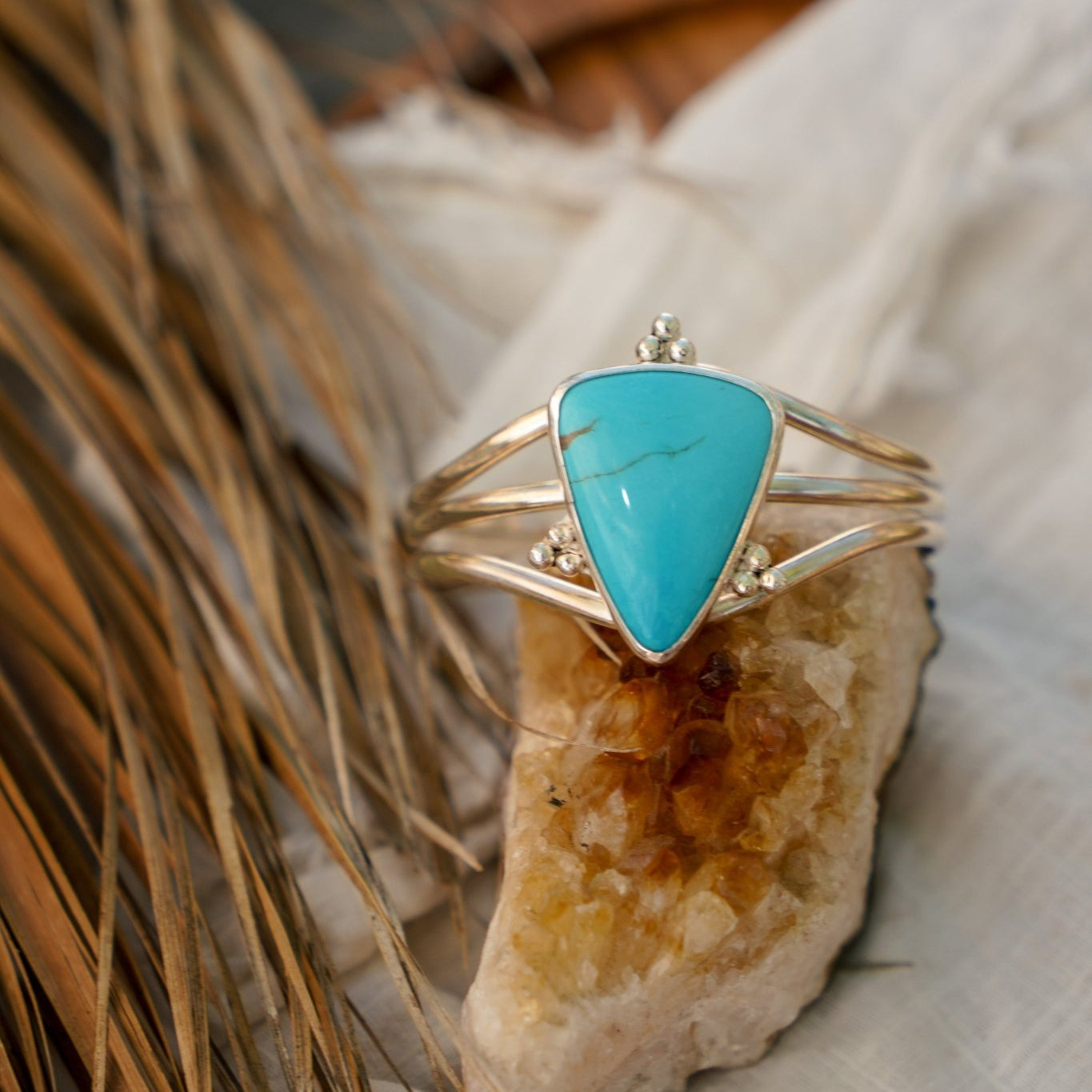 Kingman Turquoise Cuff - Golden Road Crafted