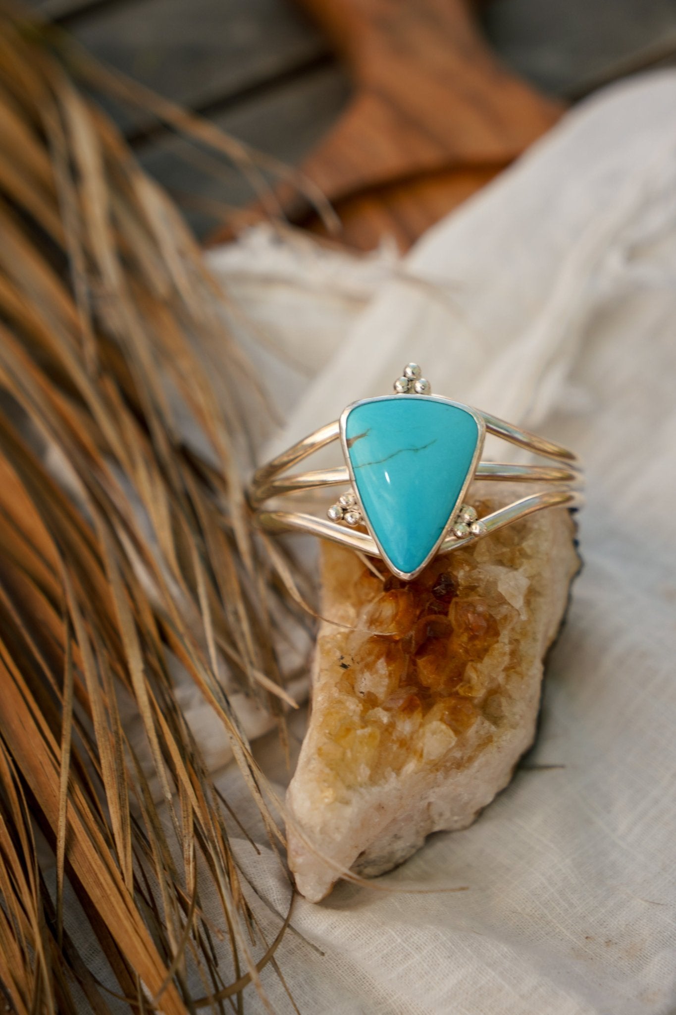 Kingman Turquoise Cuff - Golden Road Crafted