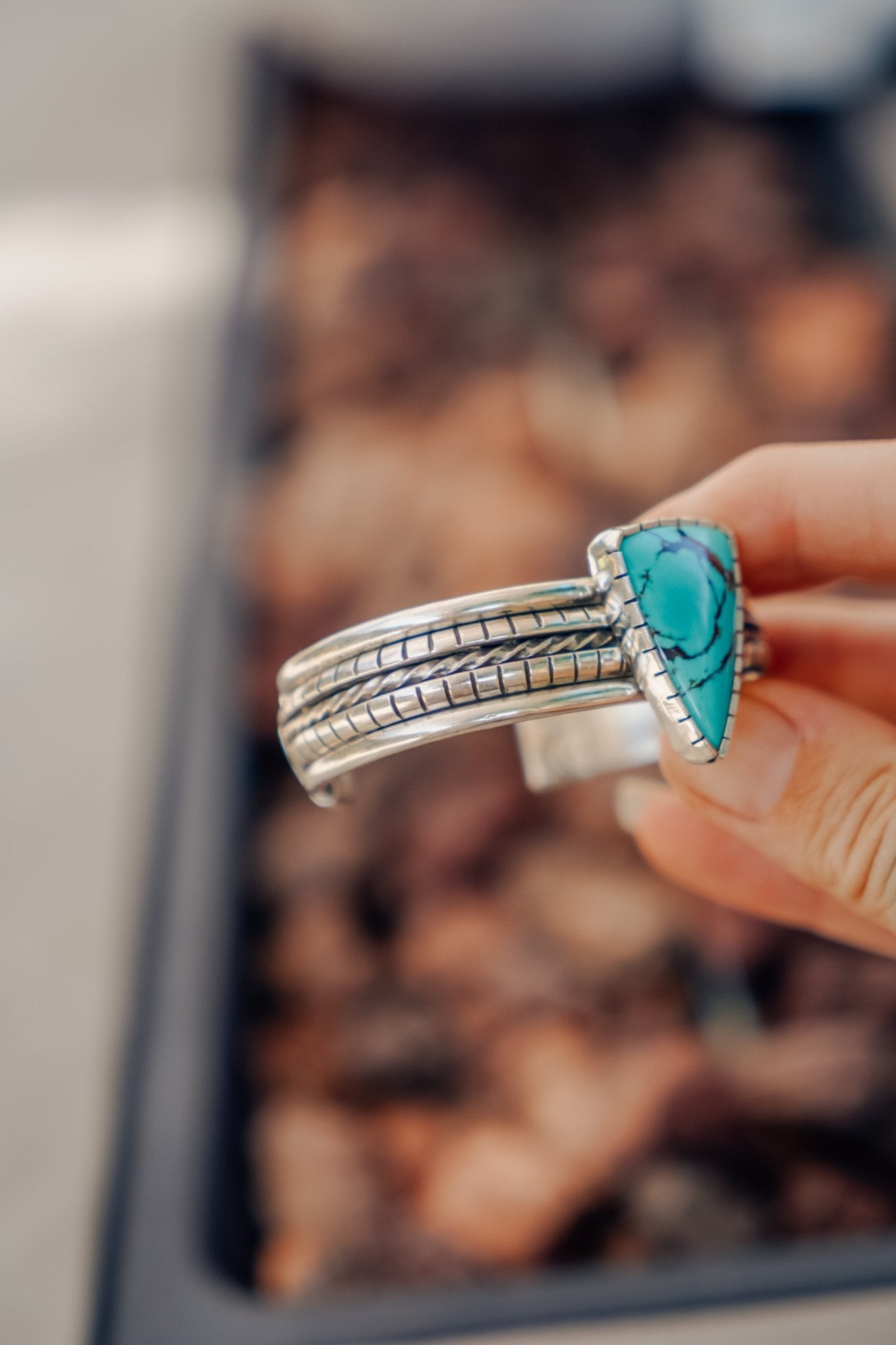 Kingman Turquoise Cuff - Golden Road Crafted