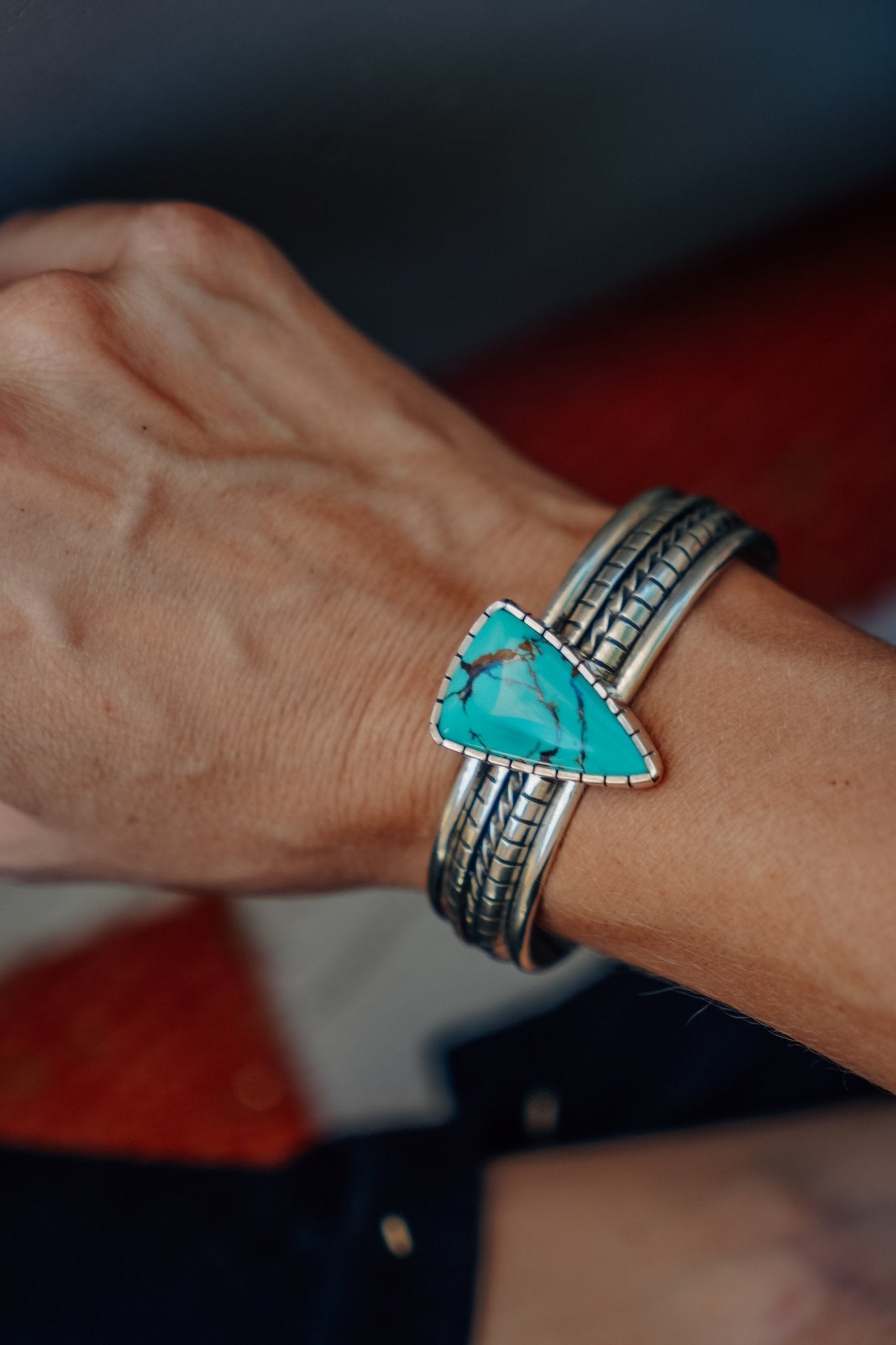 Kingman Turquoise Cuff - Golden Road Crafted