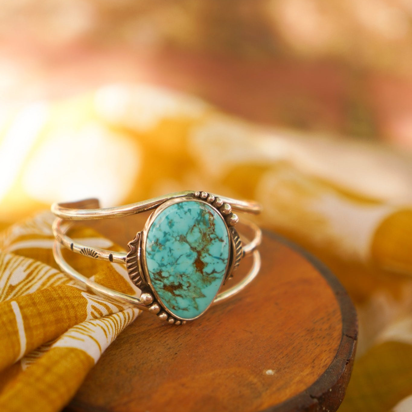 Kingman Turquoise Cuff - Golden Road Crafted