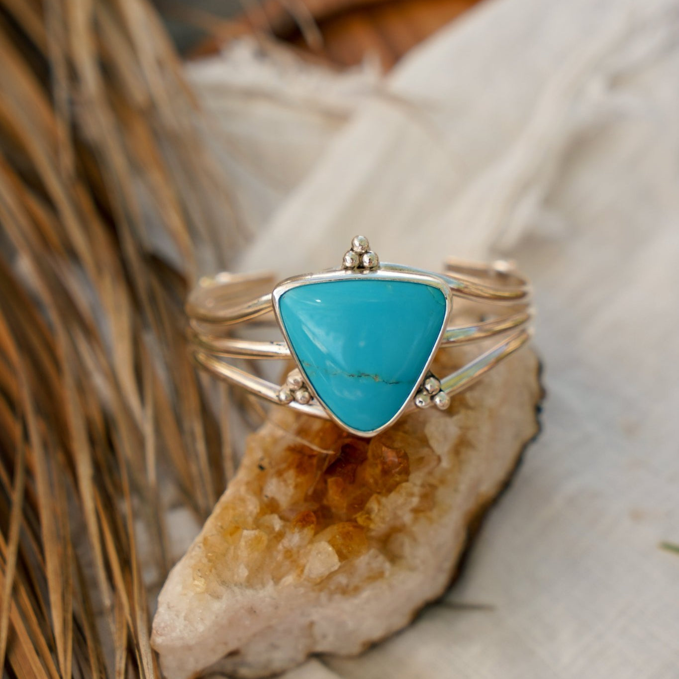Kingman Turquoise Cuff - Golden Road Crafted