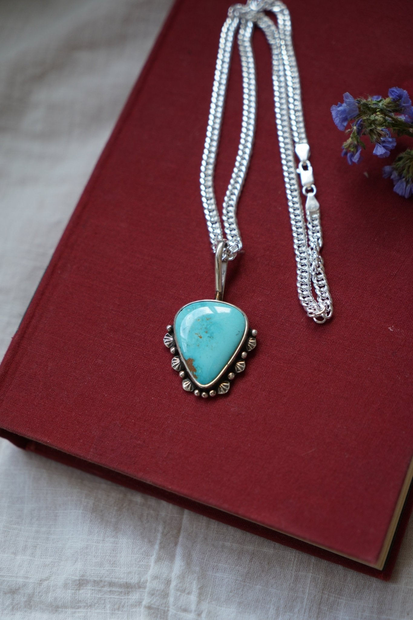 Kingman Turquoise Necklace - Golden Road Crafted