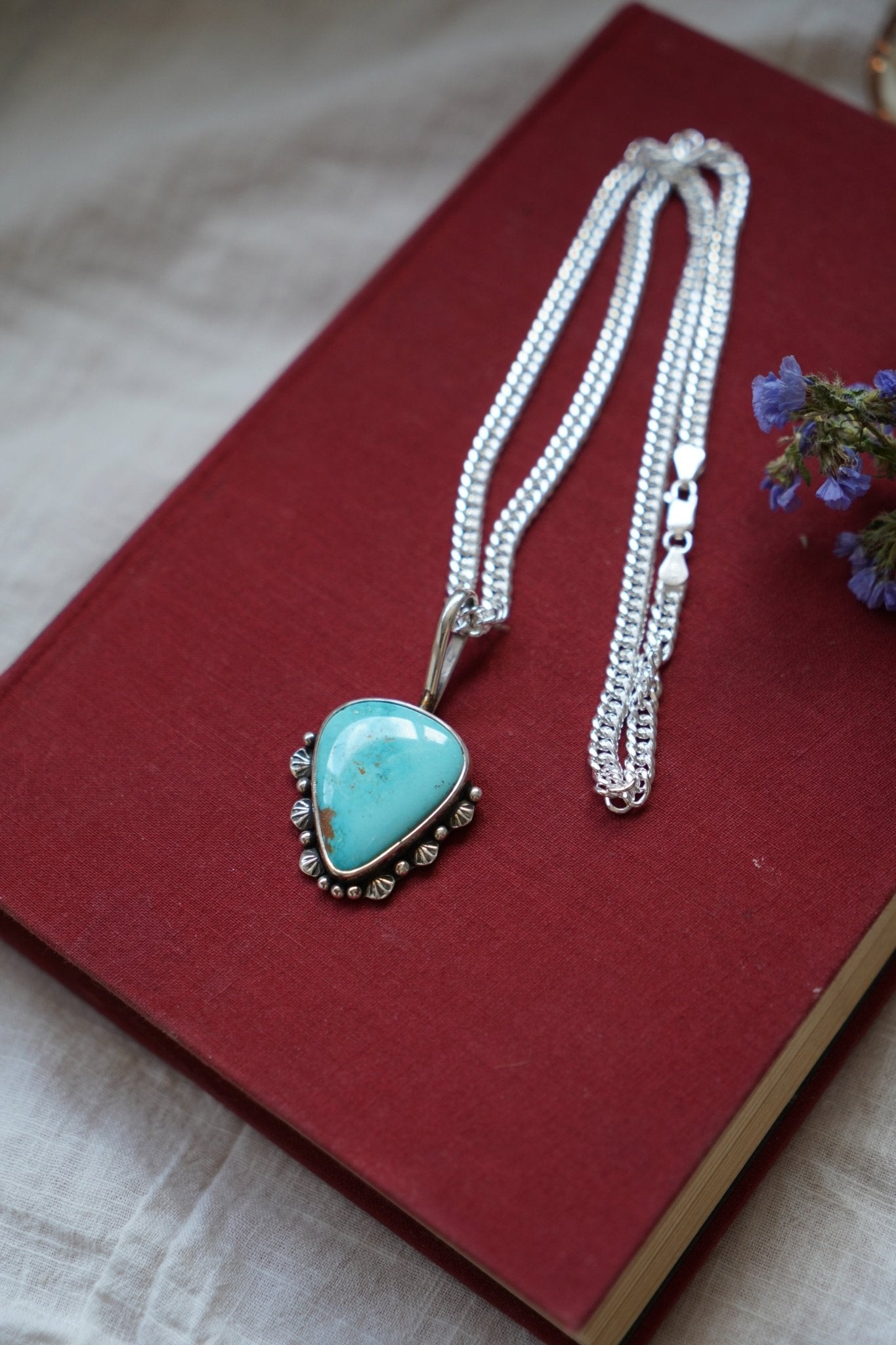 Kingman Turquoise Necklace - Golden Road Crafted