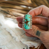 Kingman Turquoise Ring (Size 5.75) - Golden Road Crafted