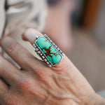 Kingman Turquoise Ring (Size 5.75) - Golden Road Crafted