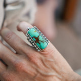 Kingman Turquoise Ring (Size 5.75) - Golden Road Crafted
