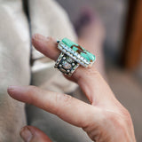 Kingman Turquoise Ring (Size 5.75) - Golden Road Crafted