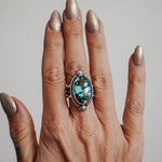 Kingman Turquoise Ring (Size 6.5) - Golden Road Crafted