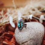 Kingman Turquoise Ring (Size 6.5) - Golden Road Crafted