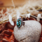Kingman Turquoise Ring (Size 6.5) - Golden Road Crafted