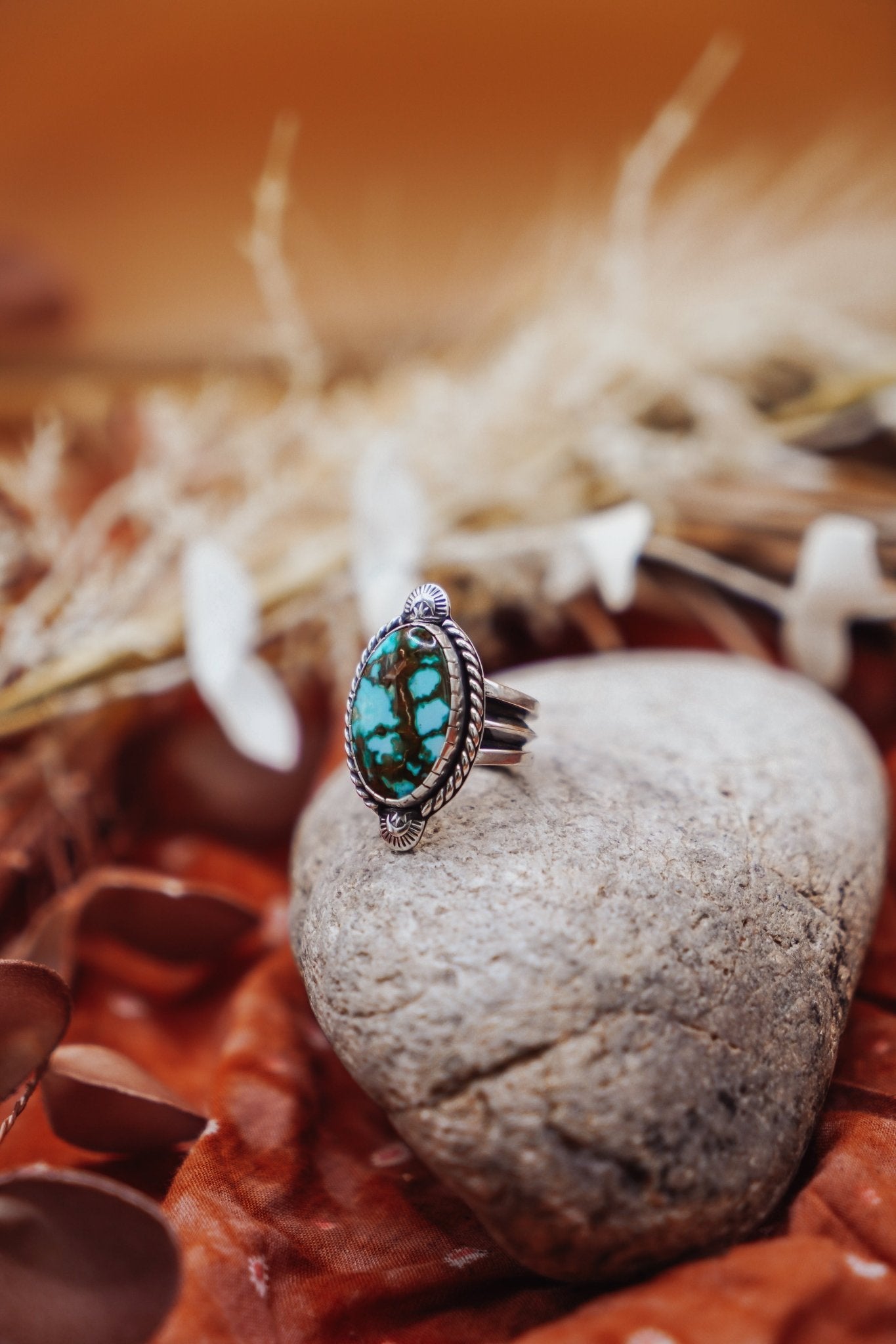 Kingman Turquoise Ring (Size 6.5) - Golden Road Crafted