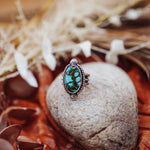 Kingman Turquoise Ring (Size 6.5) - Golden Road Crafted