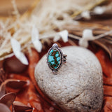 Kingman Turquoise Ring (Size 6.5) - Golden Road Crafted