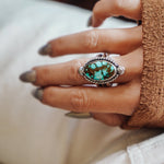 Kingman Turquoise Ring (Size 6.5) - Golden Road Crafted
