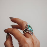 Kingman Turquoise Ring (Size 6.5) - Golden Road Crafted
