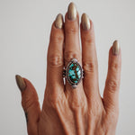 Kingman Turquoise Ring (Size 6.5) - Golden Road Crafted