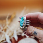 Kingman Turquoise Ring (Size 9) - Golden Road Crafted