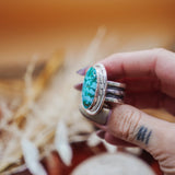 Kingman Turquoise Ring (Size 9) - Golden Road Crafted