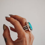 Kingman Turquoise Ring (Size 9) - Golden Road Crafted