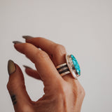Kingman Turquoise Ring (Size 9) - Golden Road Crafted
