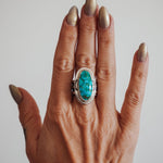 Kingman Turquoise Ring (Size 9) - Golden Road Crafted