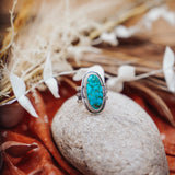 Kingman Turquoise Ring (Size 9) - Golden Road Crafted