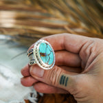 Kingman Turquoise Ring (Size 9.5) - Golden Road Crafted