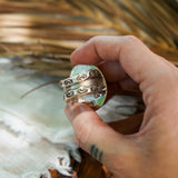 Kingman Turquoise Ring (Size 9.5) - Golden Road Crafted