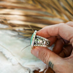 Kingman Turquoise Ring (Size 9.5) - Golden Road Crafted
