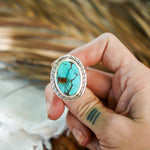 Kingman Turquoise Ring (Size 9.5) - Golden Road Crafted