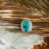 Kingman Turquoise Ring (Size 9.5) - Golden Road Crafted