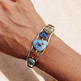 Kitchen Sink Cuff in Golden Hills, Sonoran Gem, Iron Maiden, Amber, & Kyanite - Golden Road Crafted